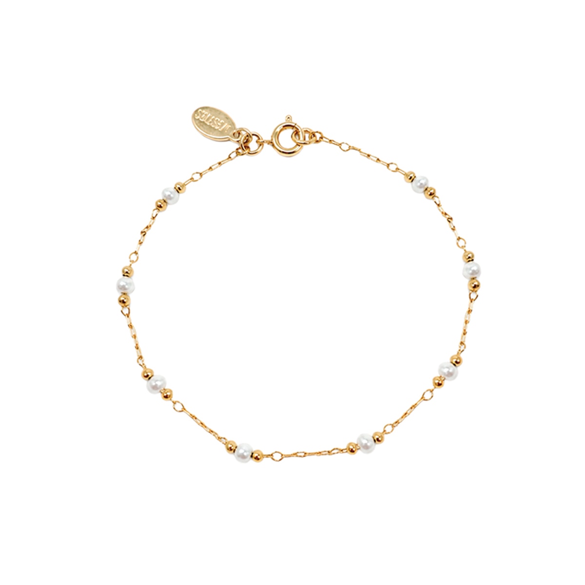 Pulsera de Perlitas Y Beads en Acabado Dorado Westies