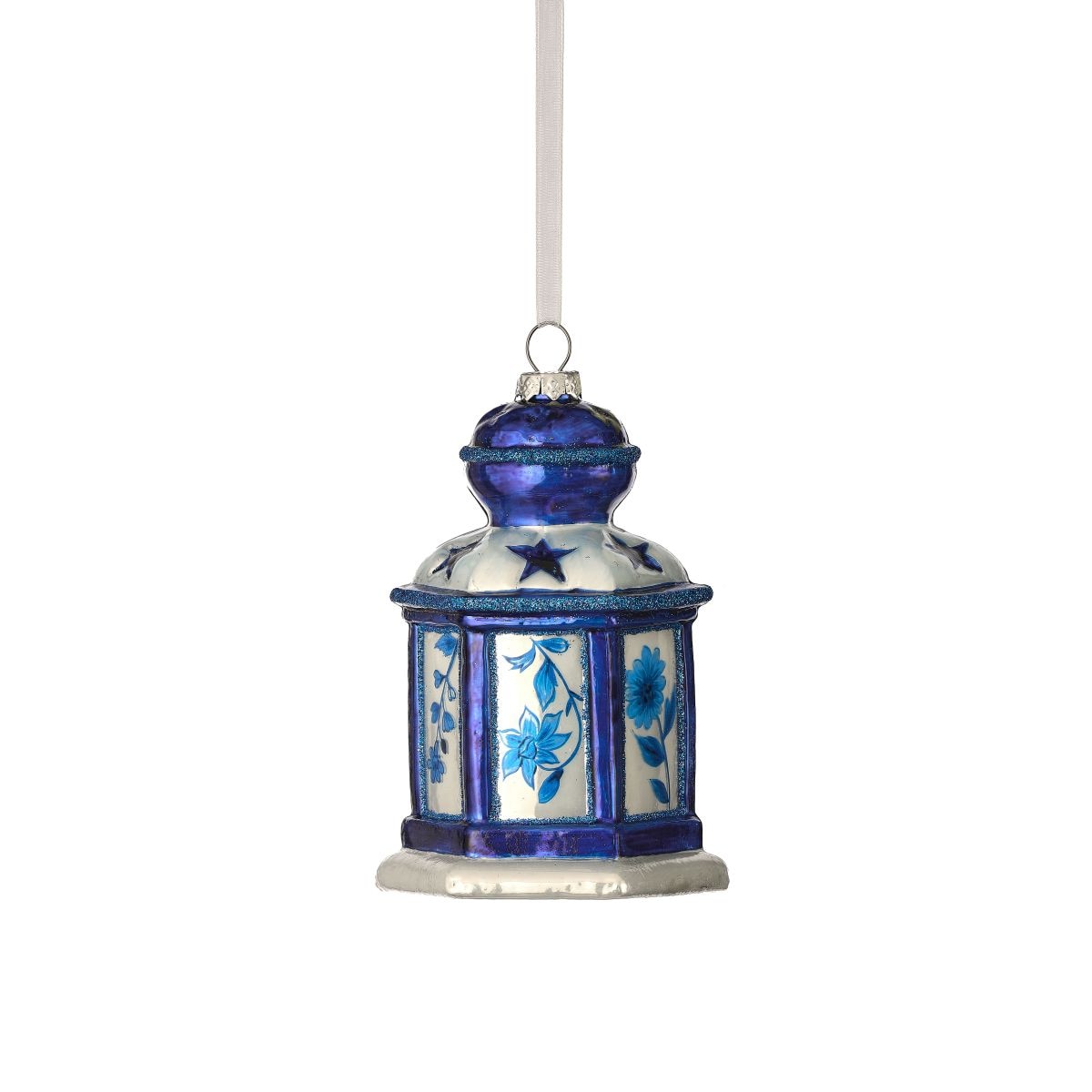 Adorno de Farol de Vidrio Estilo Chinoiserie  Regency