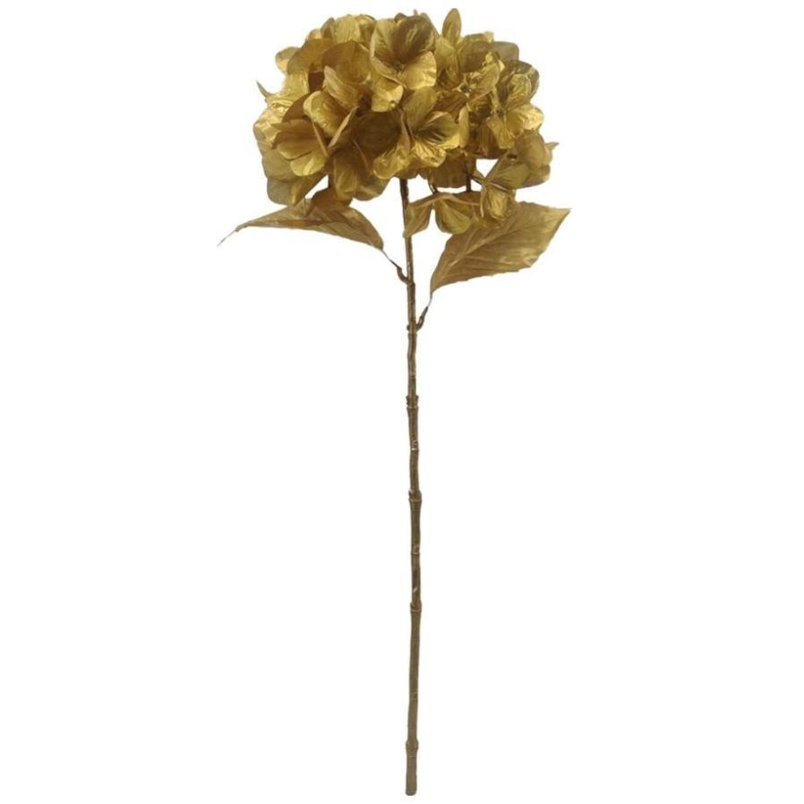 Flor Hortensia Decorativa Navidad Vintage Home Dorada