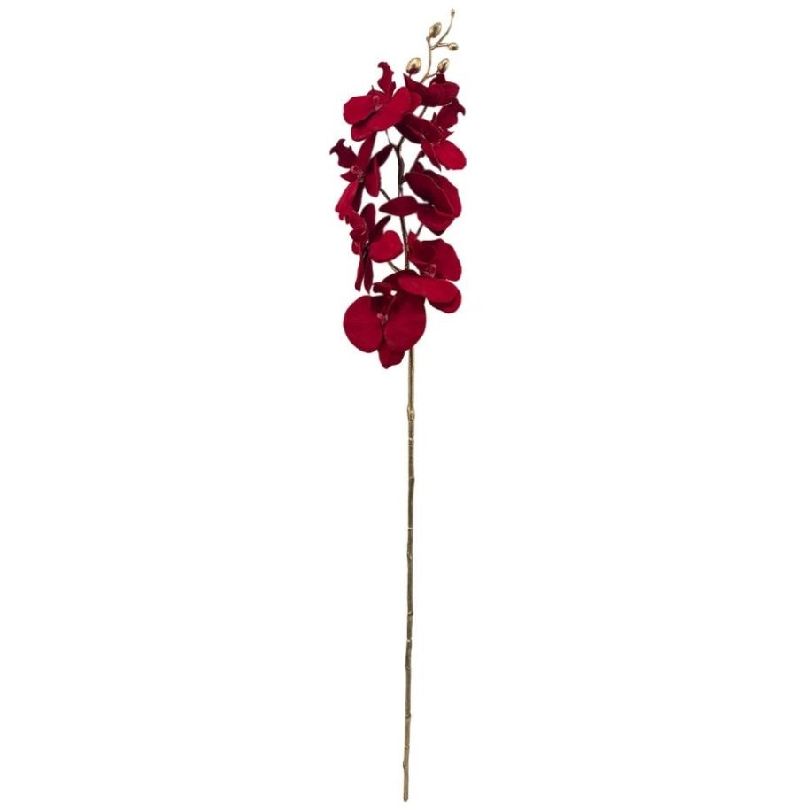 Flor Orquidea Decorativa Navidad Vintage Home Roja