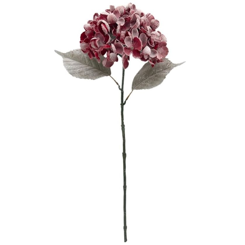 Flor Hortensia Decorativa Navidad Vintage Home Roja Nevada