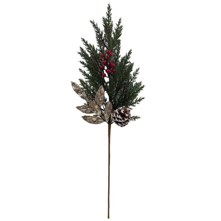 Rama Decorativa Navidad Vintage Home Gold Leaves And Berries
