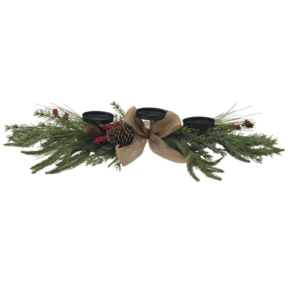 Candelero Navidad Vintage Home Multiple Pinecone