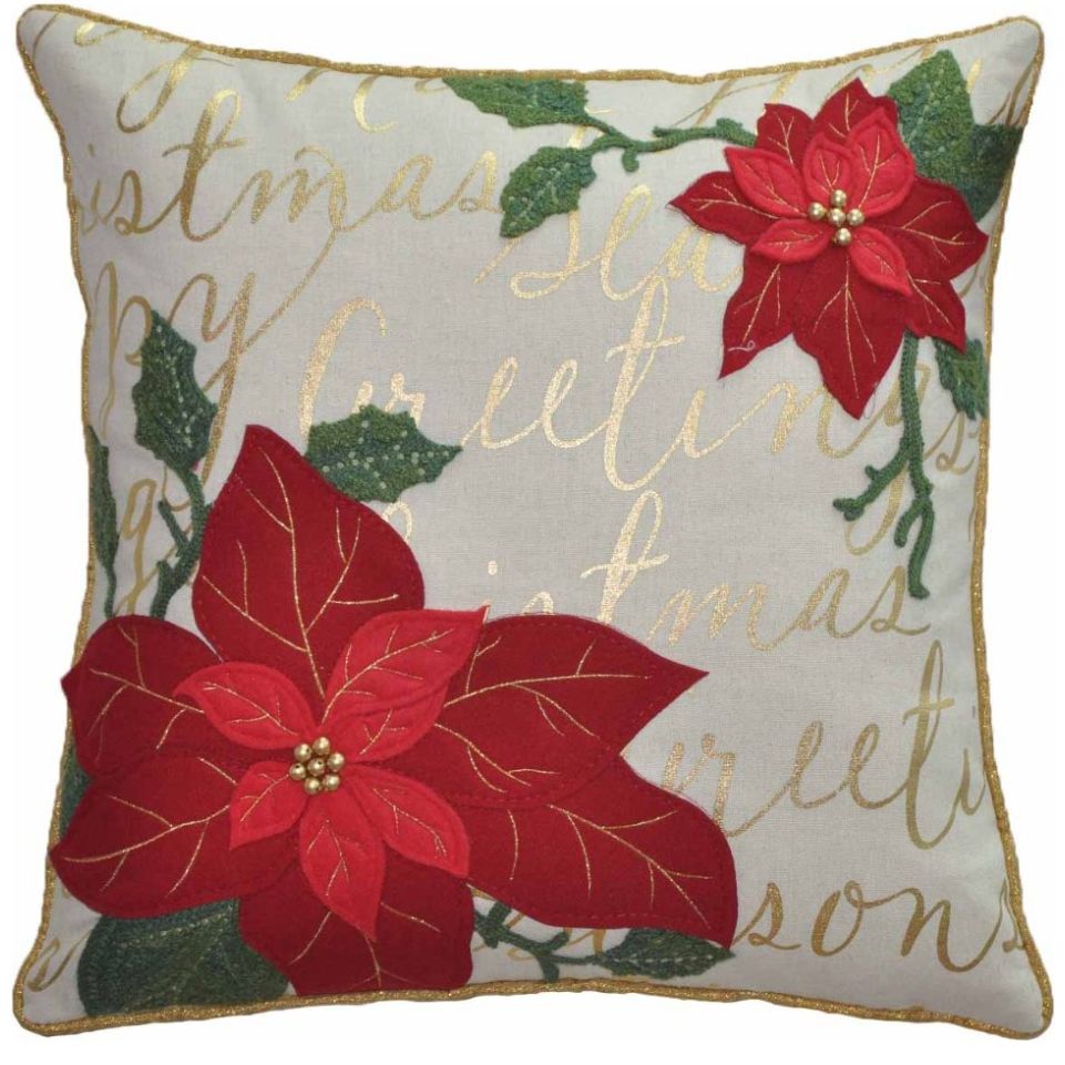 Cojín Decorativo Navidad Vintage Home Nochebuena Red