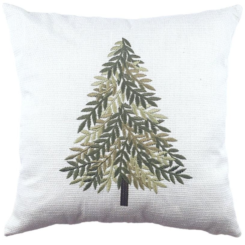Cojín Decorativo Navidad Vintage Home Tree Green White