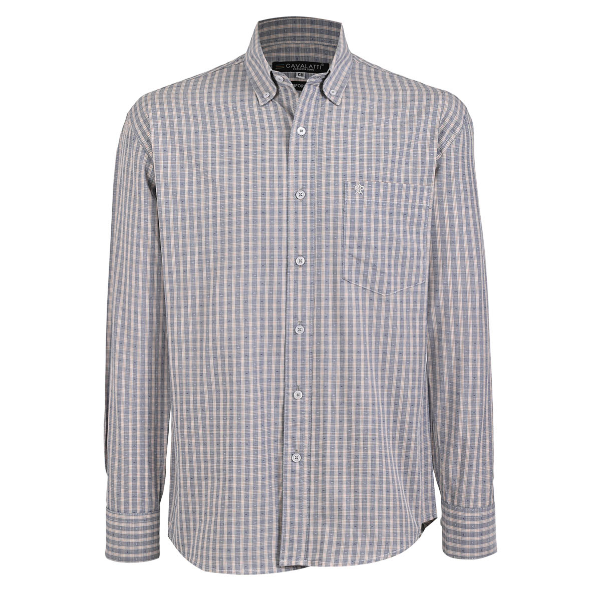 Camisa Casual Relaxed Fit Cavalatti Manga Larga para Hombre