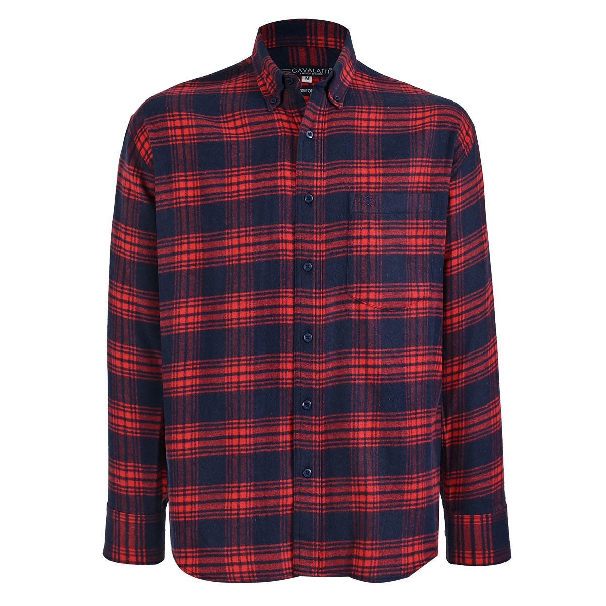 Camisa Casual Relaxed Fit en Franela Inviernal Cavalatti para Hombre