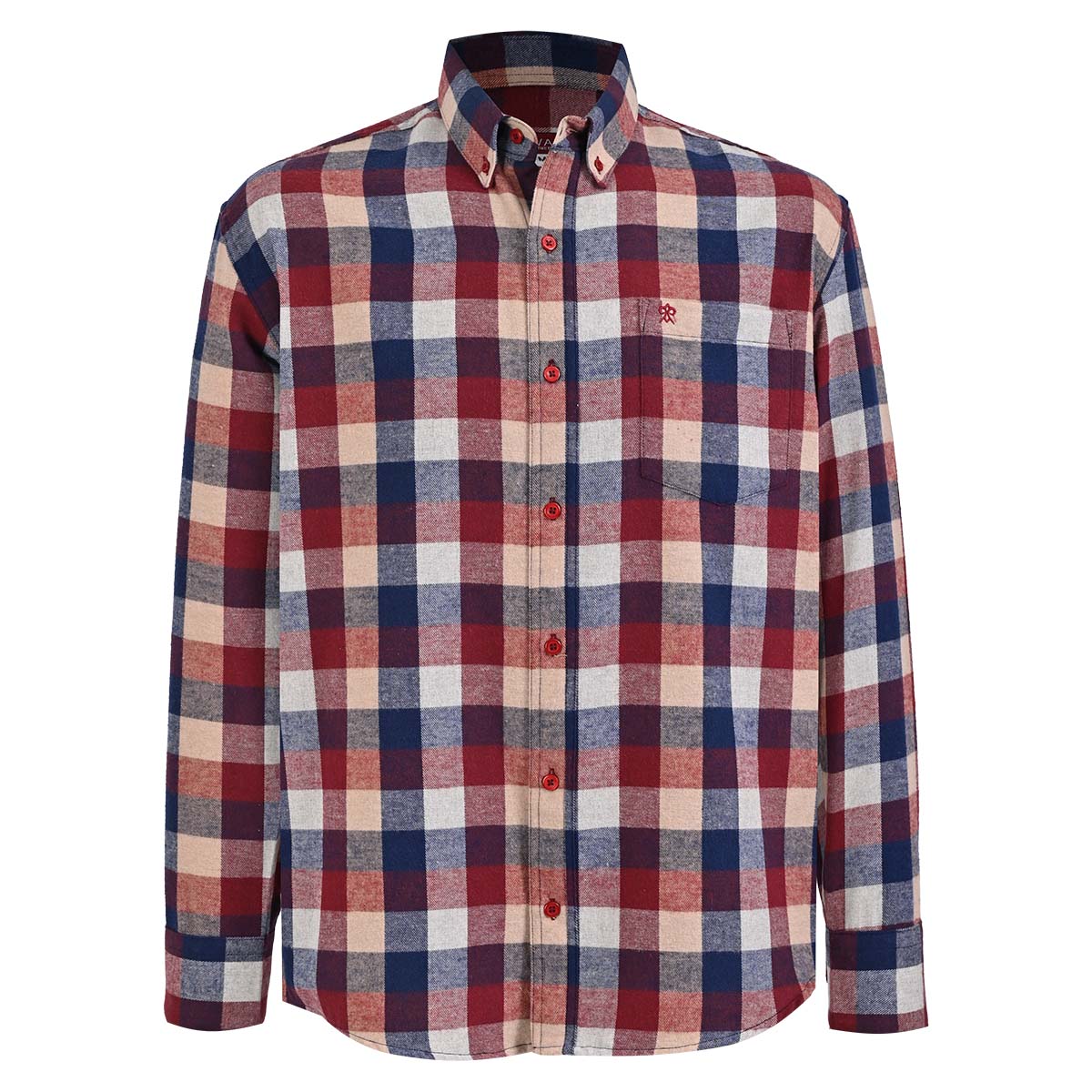 Camisa Casual Relaxed Fit en Franela Inviernal Cavalatti para Hombre