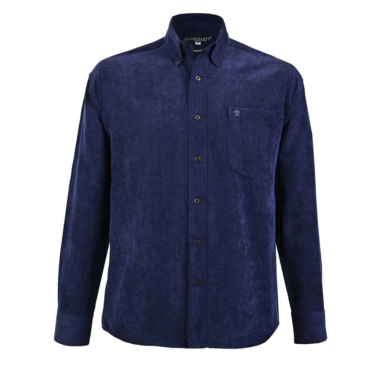 Camisa Casual Relaxed Fit de Pana Inviernal Cavalatti para Hombre