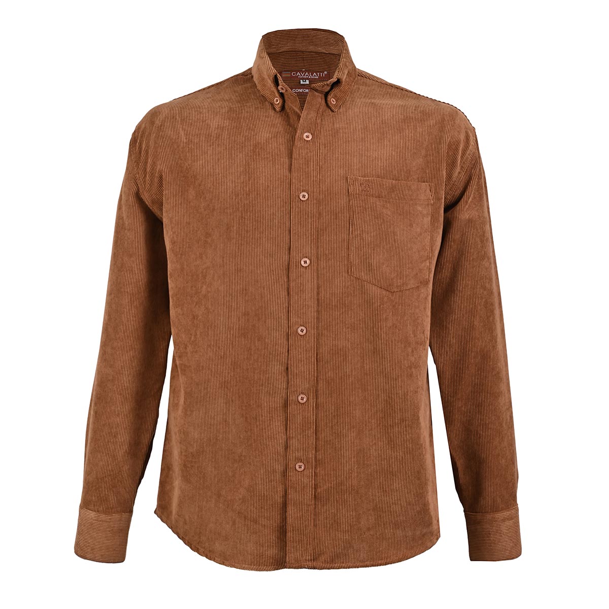 Camisa Casual Relaxed Fit de Pana Inviernal Cavalatti para Hombre