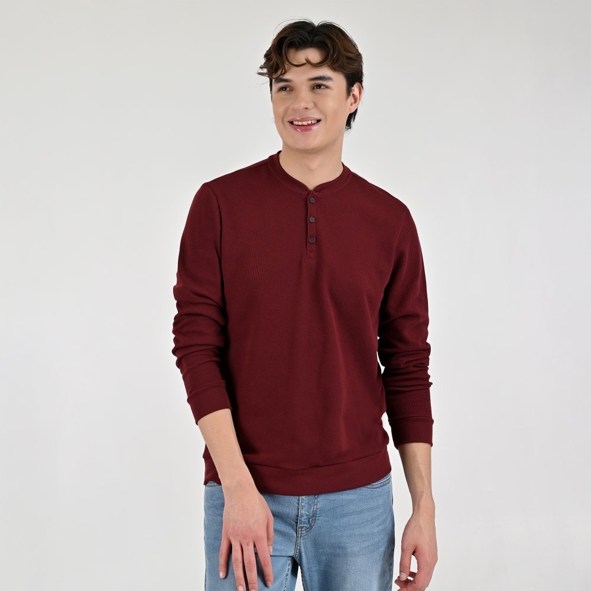 Playera Manga Larga Supply Rojo para Hombre