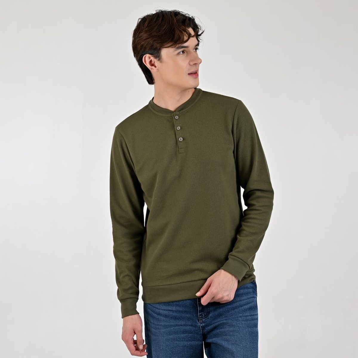 Playera Manga Larga Supply Verde para Hombre