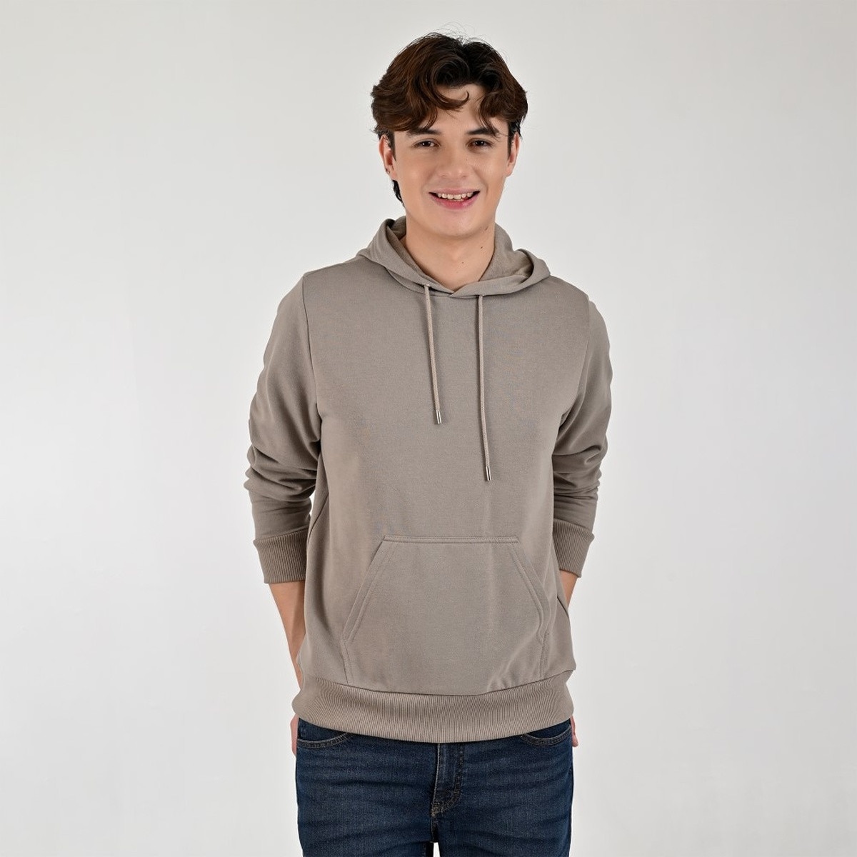 Sudadera Canguro Supply Café Claro para Hombre