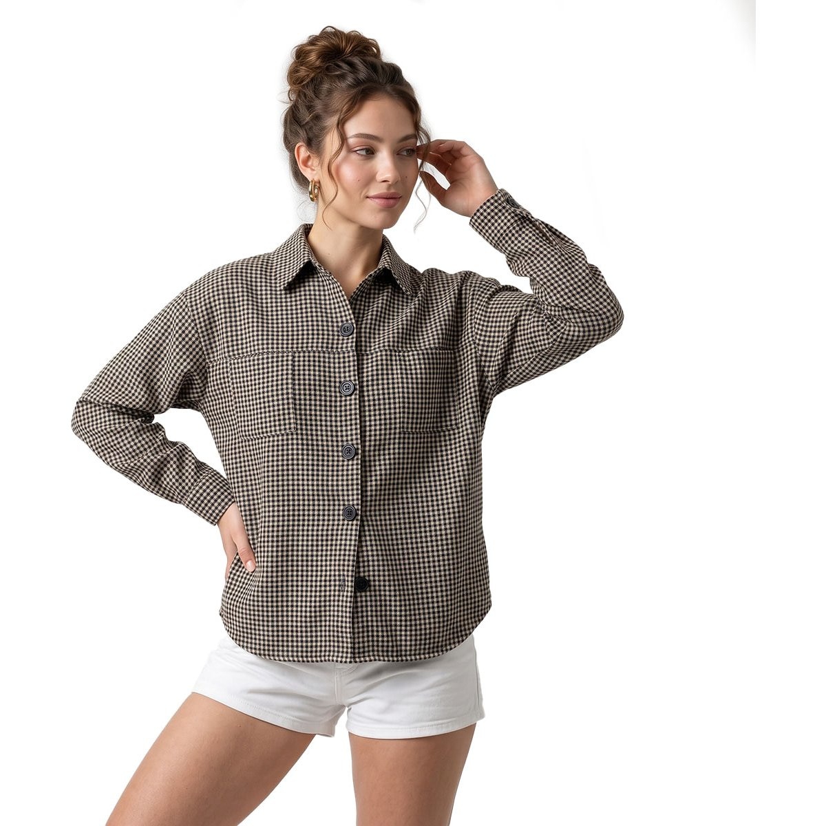 Sobrecamisa Manga Larga con Bolsillos Studio si para Mujer Junior