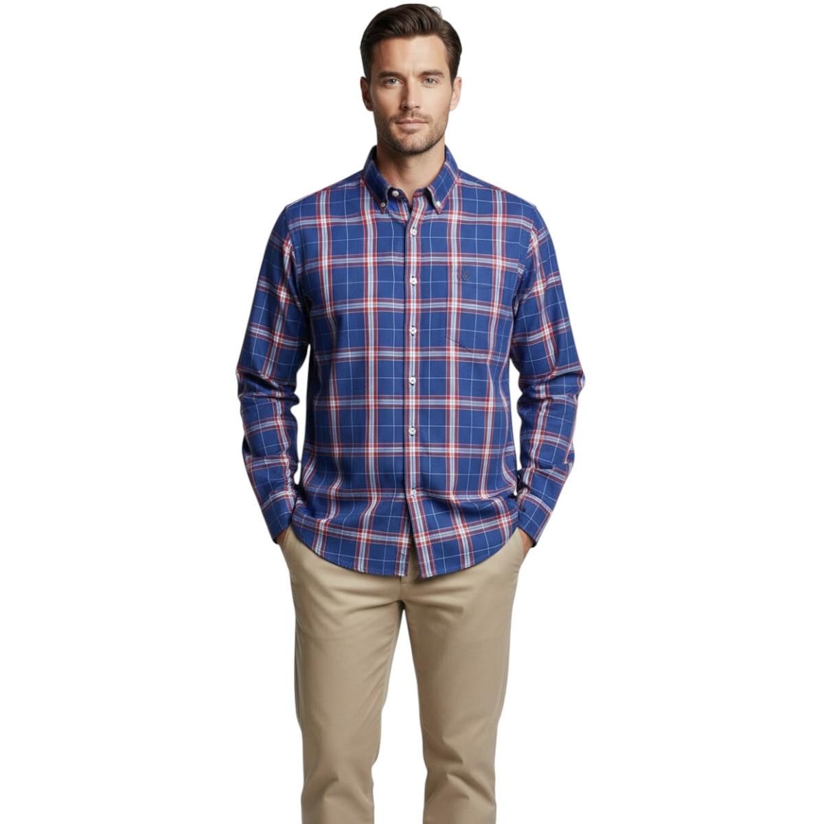 Camisa Regular Fit Chaps Manga Larga para Hombre