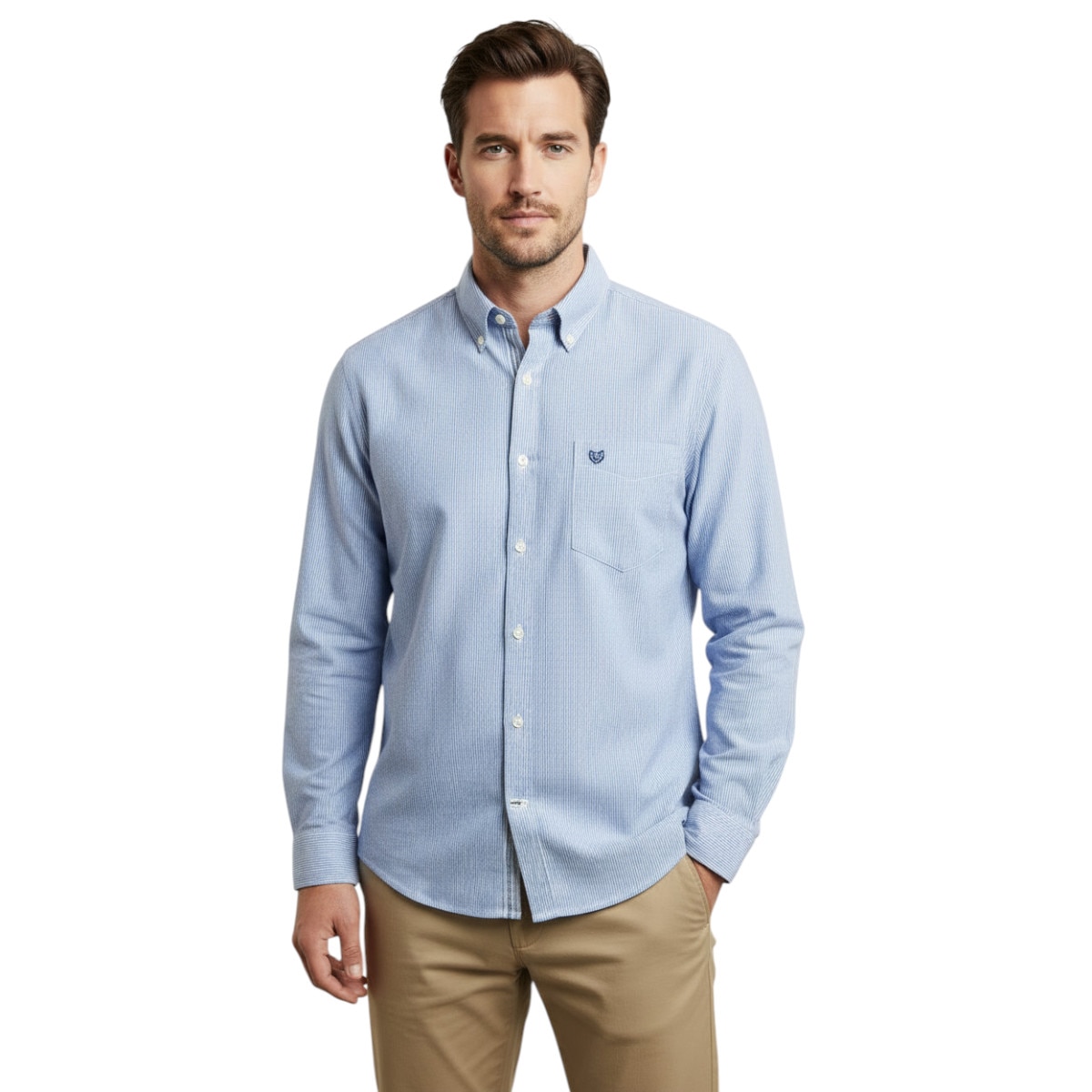 Camisa Regular Fit Chaps Manga Larga para Hombre