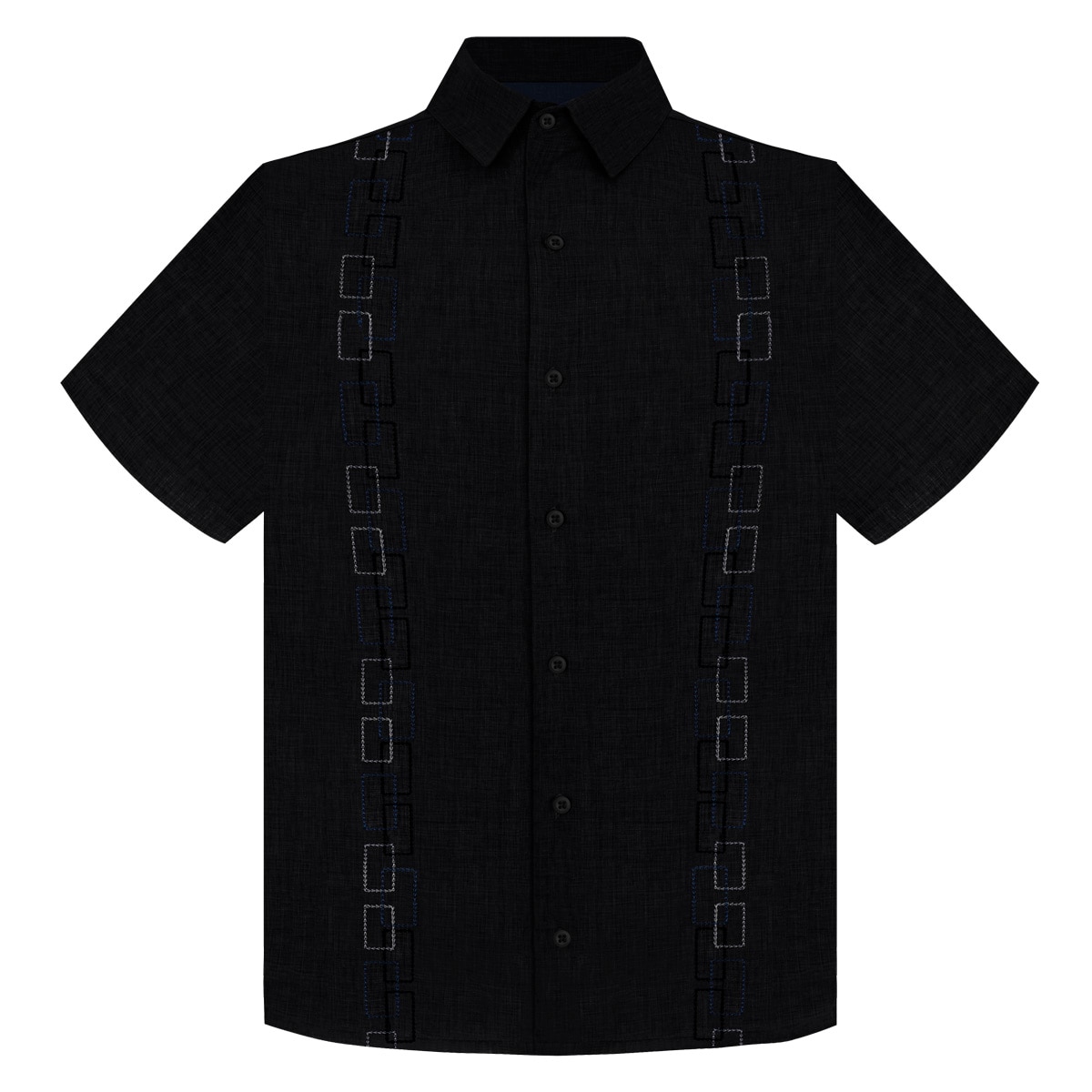 Camisa Regular Fit Negra Comfort G Candila Manga Corta para Hombre