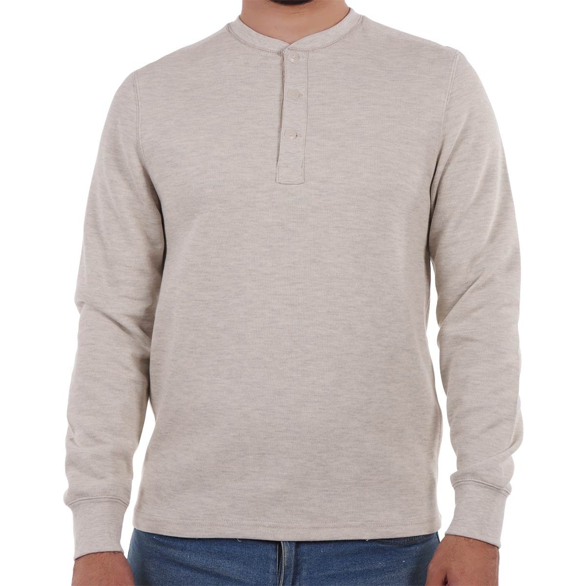 Playera Henley Manga Larga J.opus para Hombre