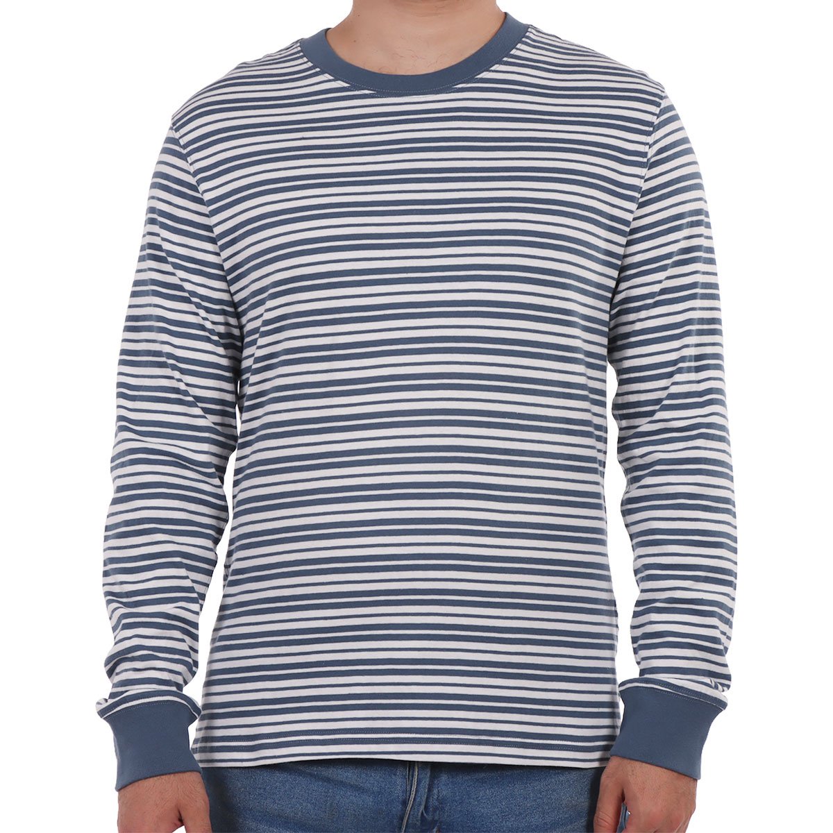 Playera Manga Larga Rayada Logo J.opus Hombre