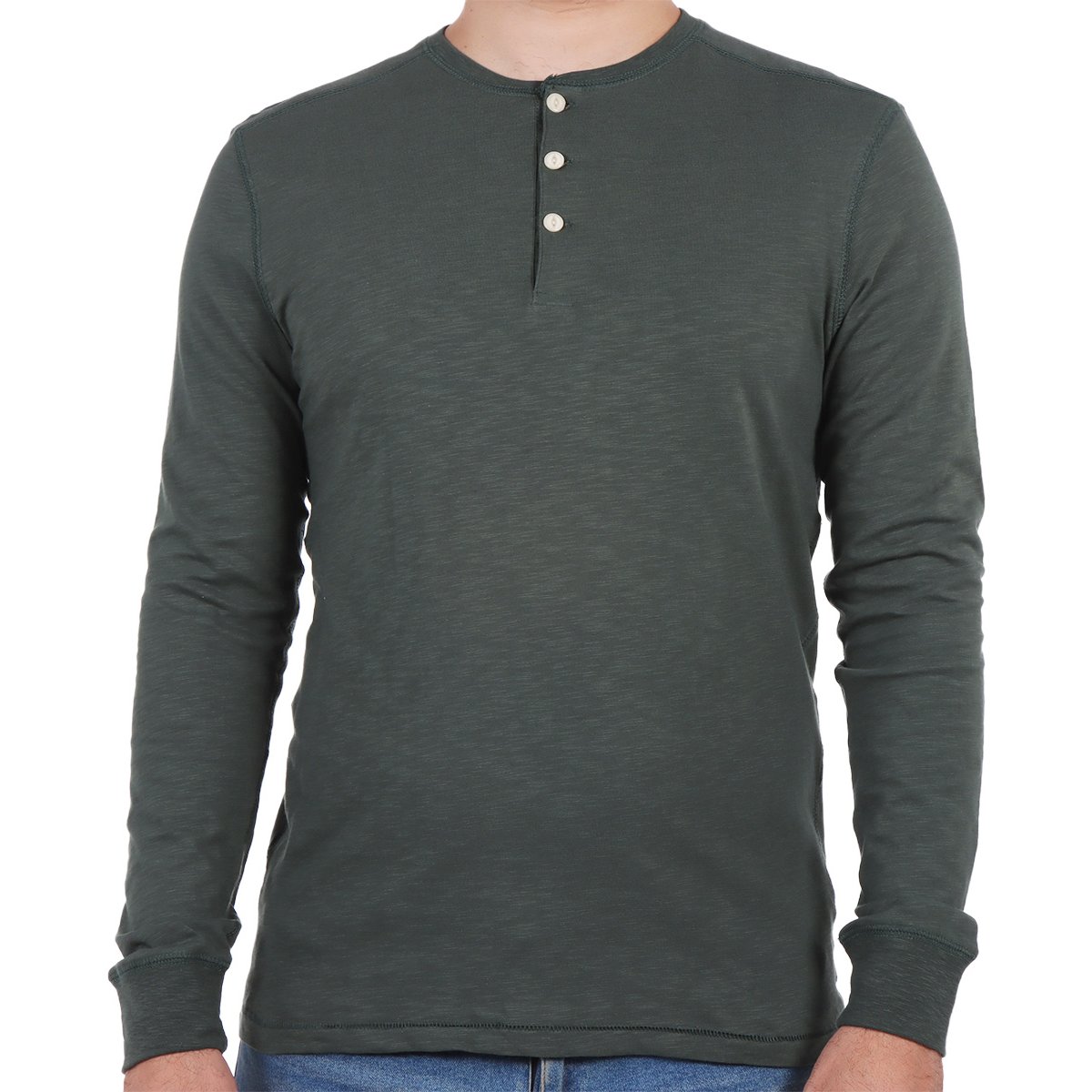 Playera Henley Manga Larga J.opus para Hombre