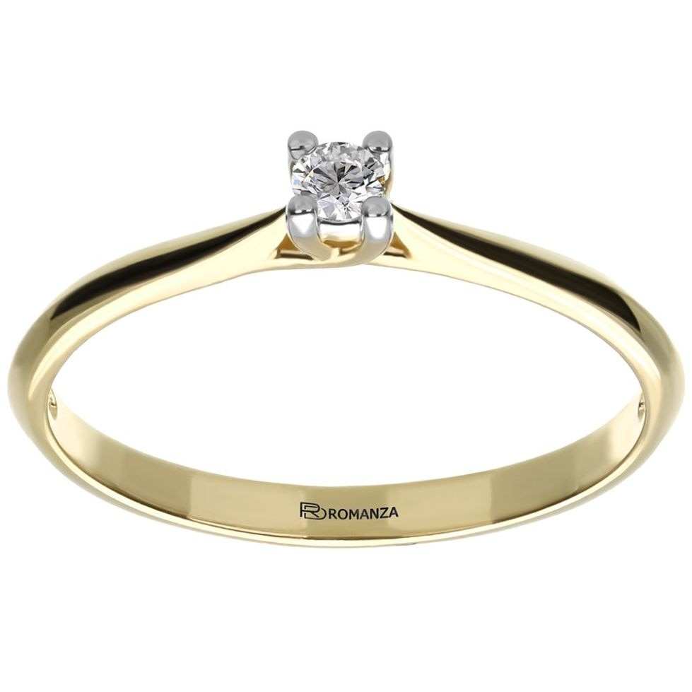 14K Anillo Oro Amarillo 0.07Qts Diam Romanza