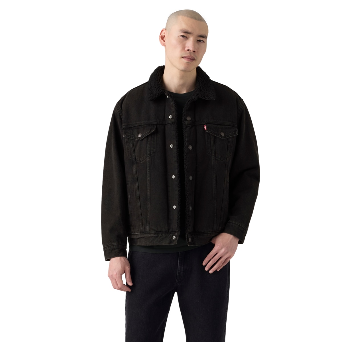 Levi’S® Chamarra Trucker Sherpa Relaxed Fit Negro para Hombre