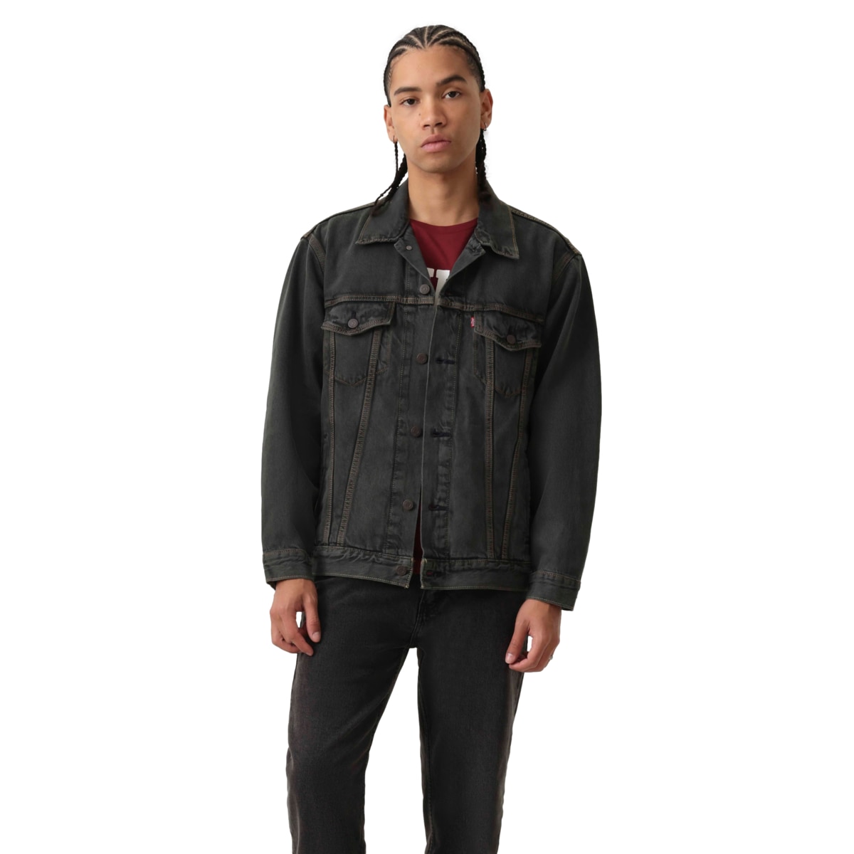 Levi’S® Chamarra Trucker de Mezclilla Relaxed Fit Gris para Hombre