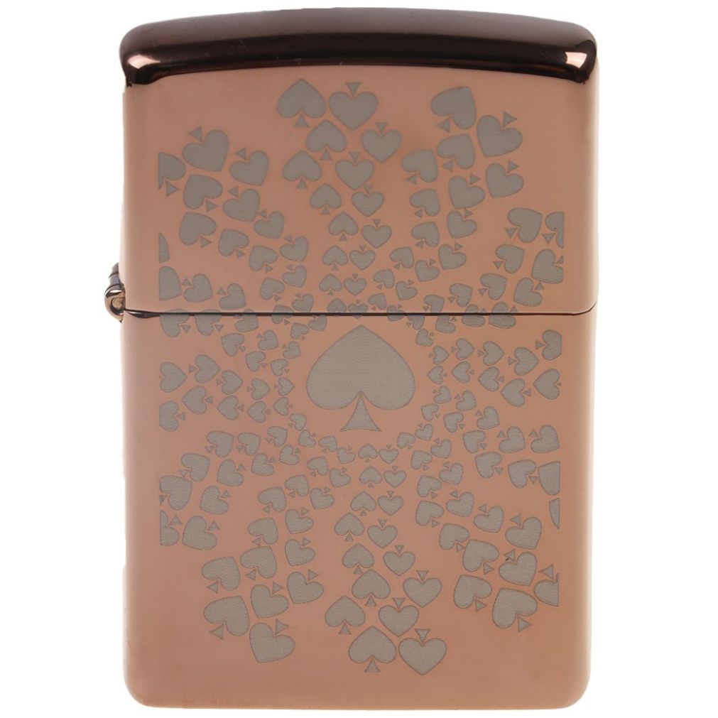 Encendedor Oro Rosa con Diseño de Naipes Zippo para Hombre