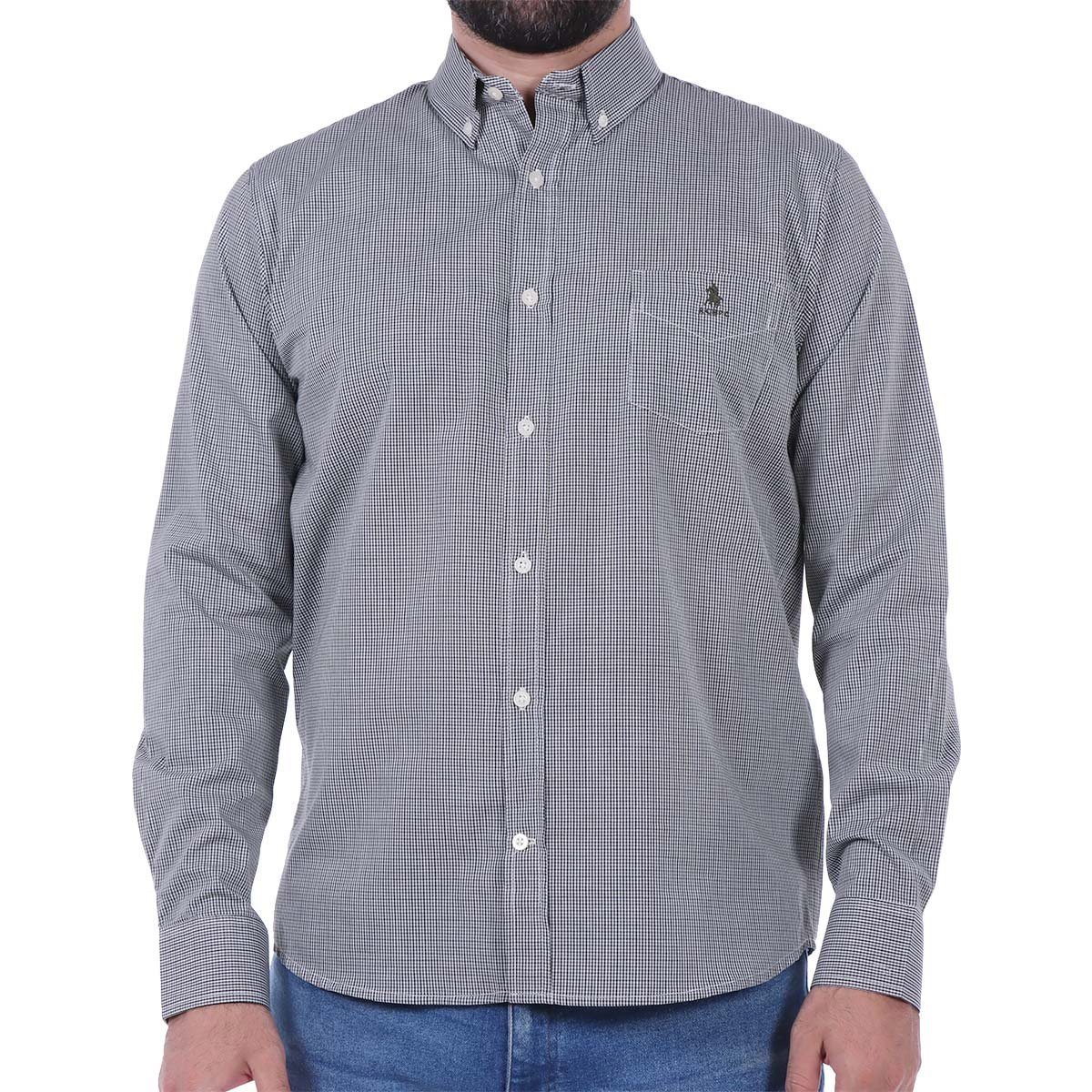 Camisa de Cuadros Manga Larga Logo Bordado Polo Club para Hombre