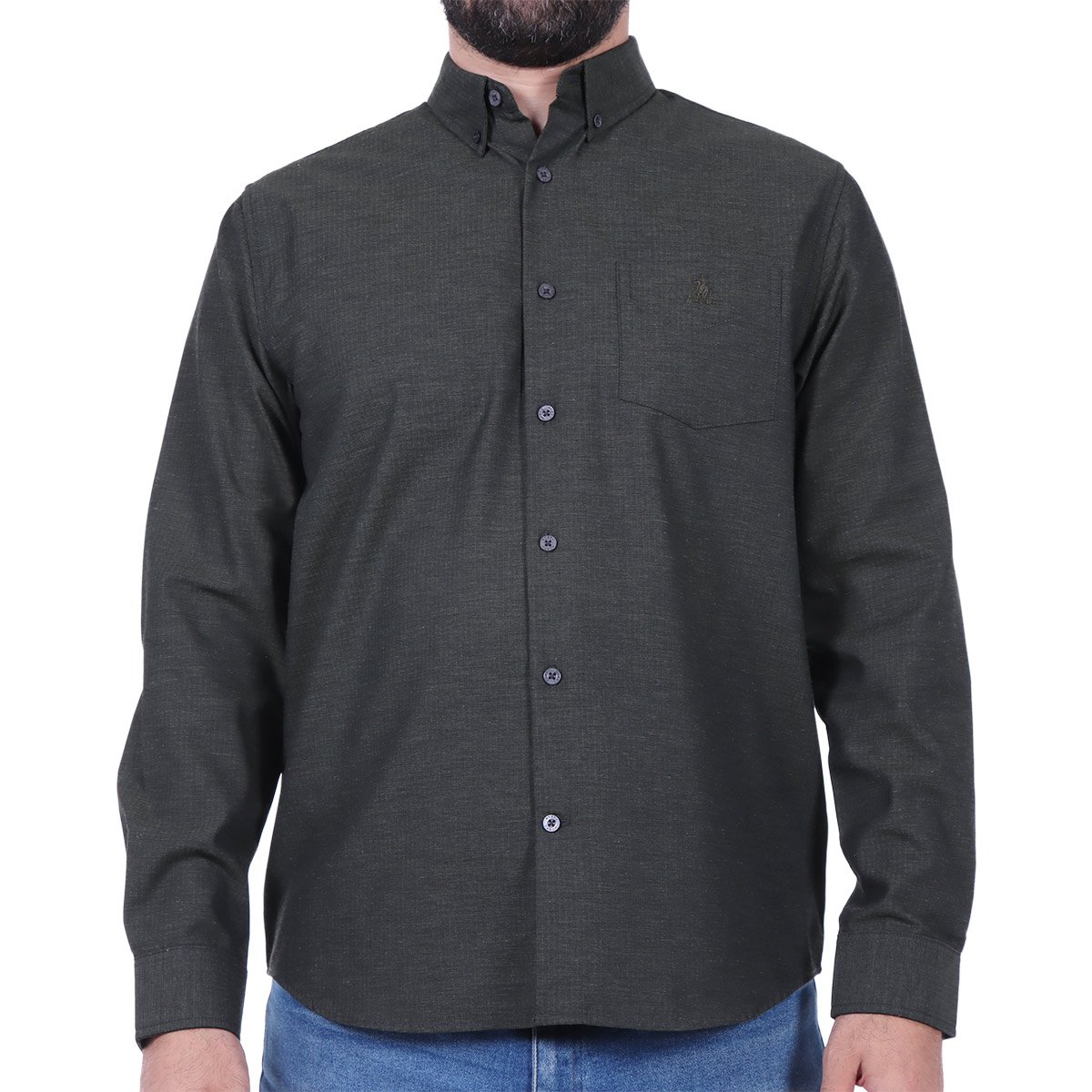 Camisa Casual de Manga Larga Logo Bolsillo Polo Club para Hombre
