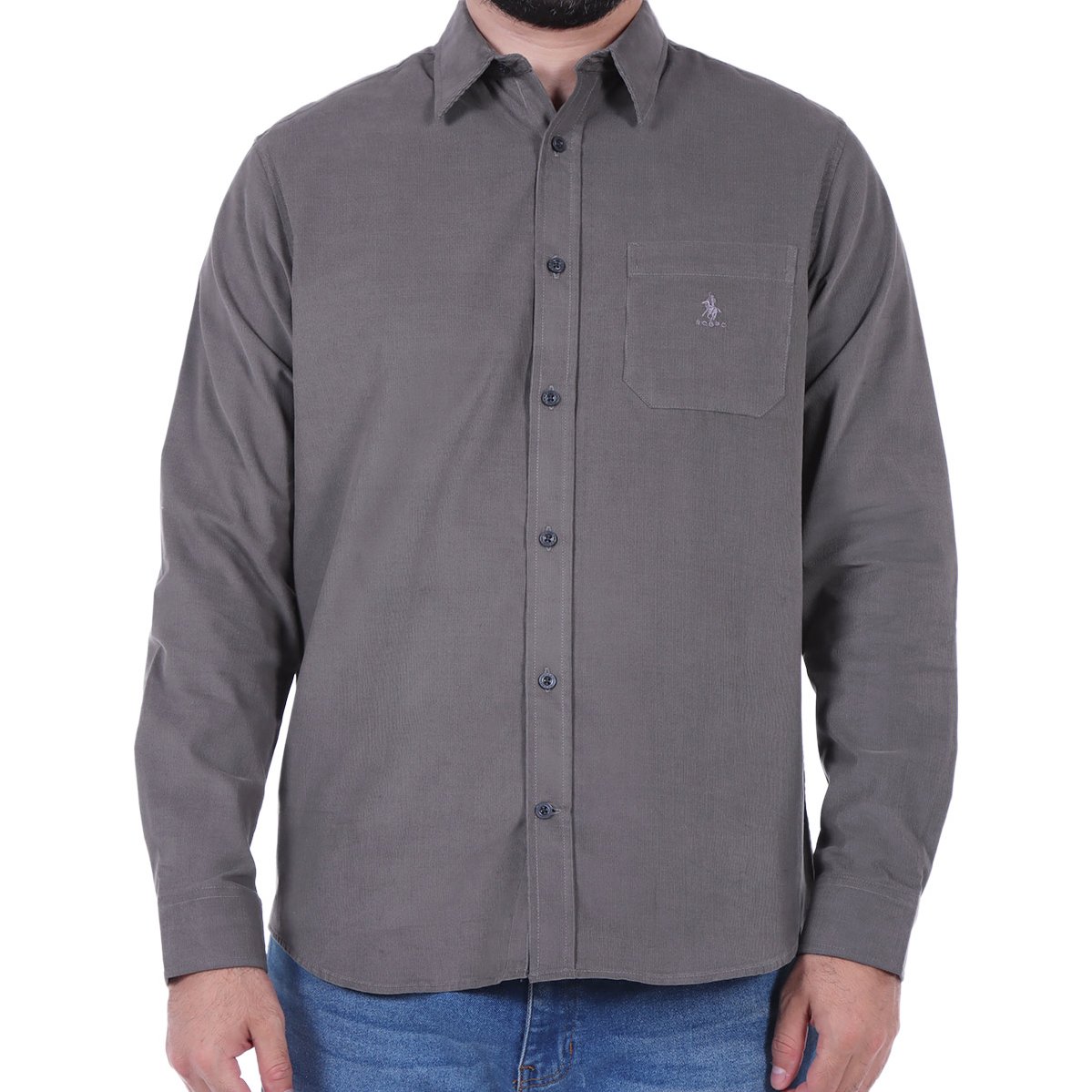 Camisa de Pana Clásica Logo Bordado Polo Club para Hombre