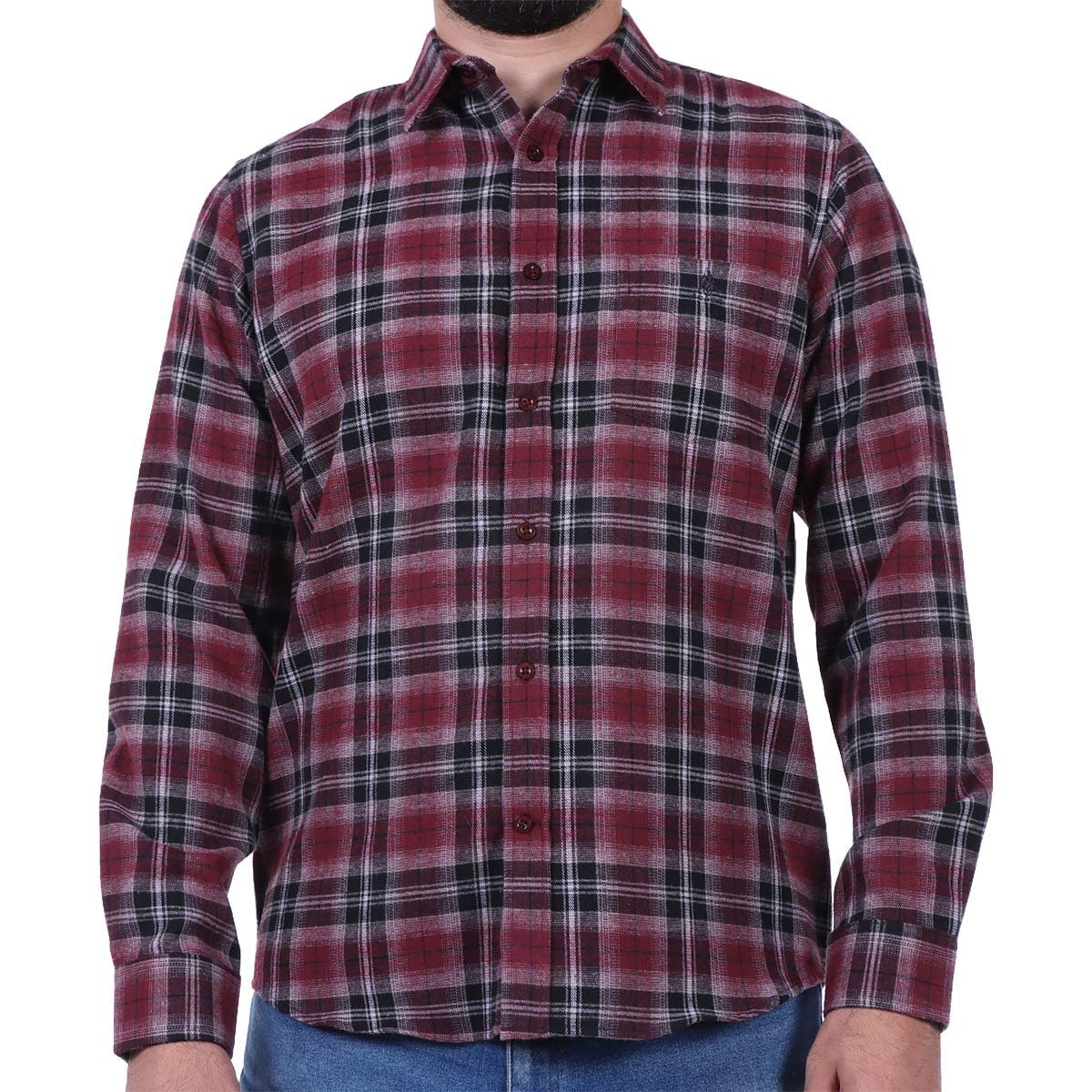 Camisa de Franela a Cuadros Logo Bordado Polo Club para Hombre