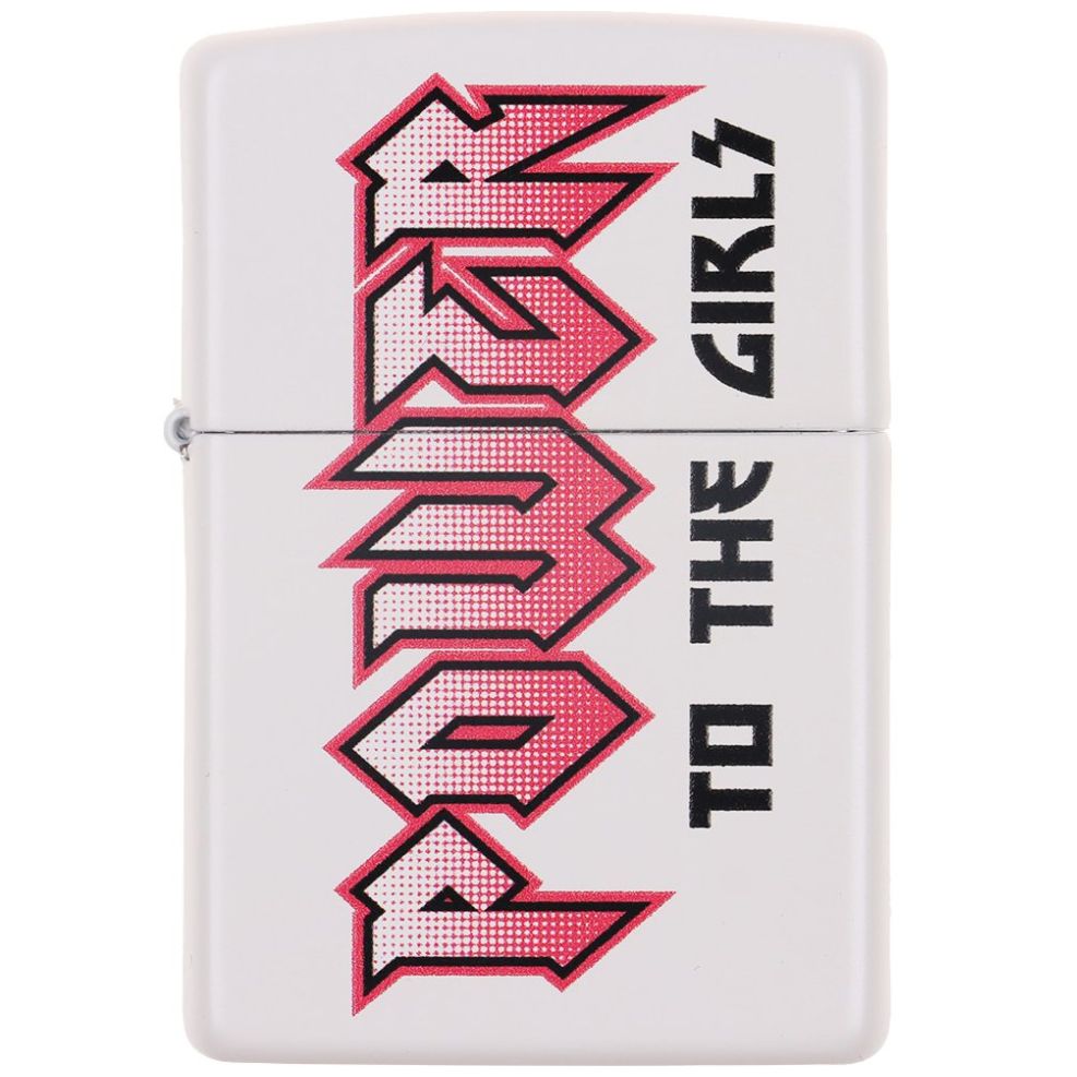 Encendedor Blanco Mate Power To The Girls Zippo para Hombre