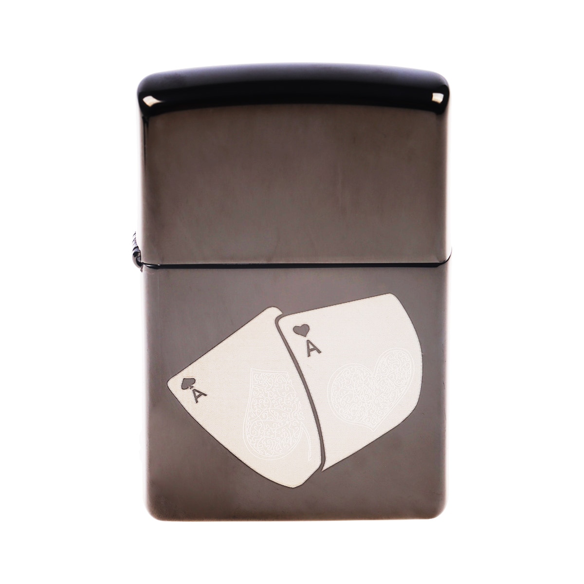 Encendedor Negro Cromado Diseño Póker Zippo para Hombre