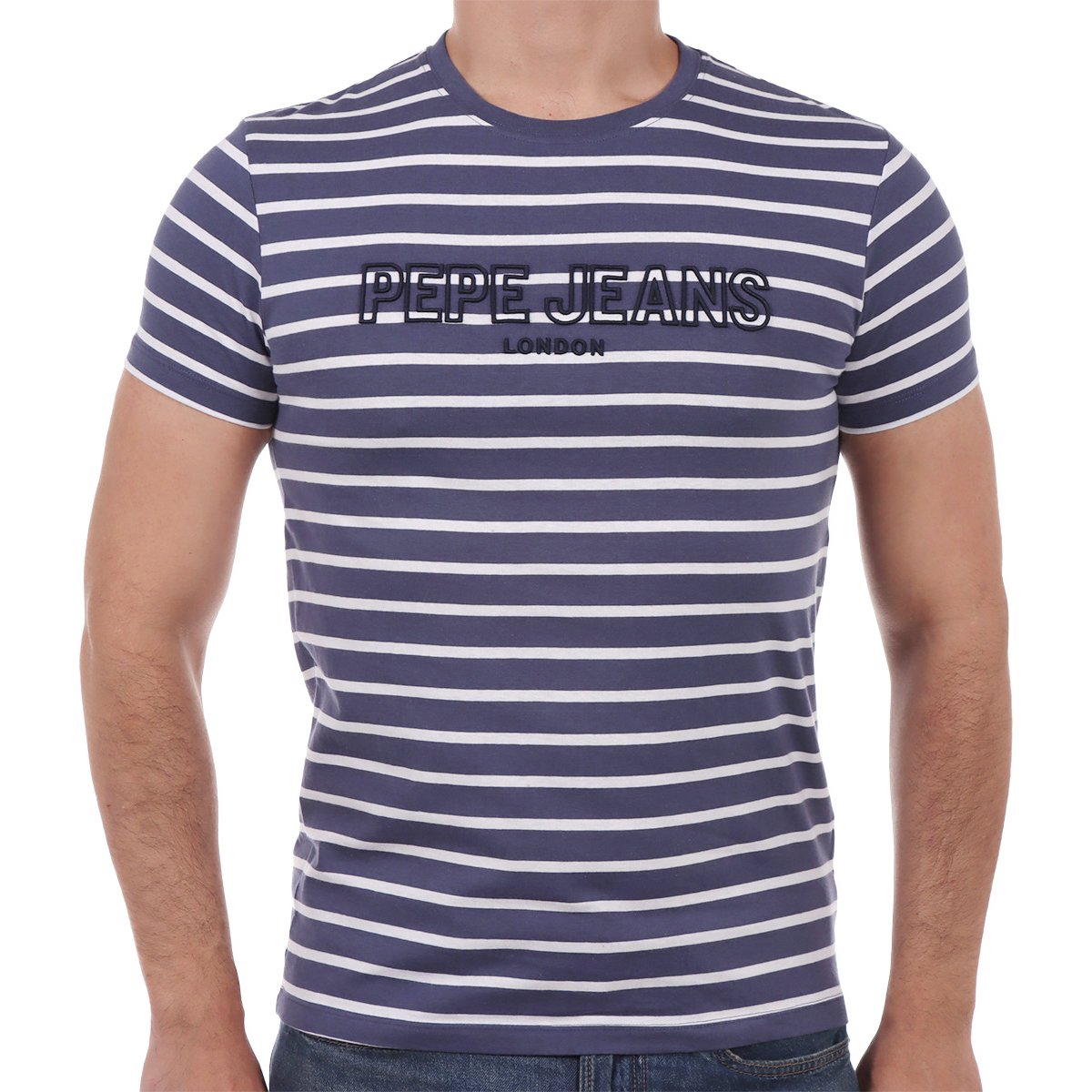 Playera de Rayas Manga Corta Logo Pepe Jeans para Hombre