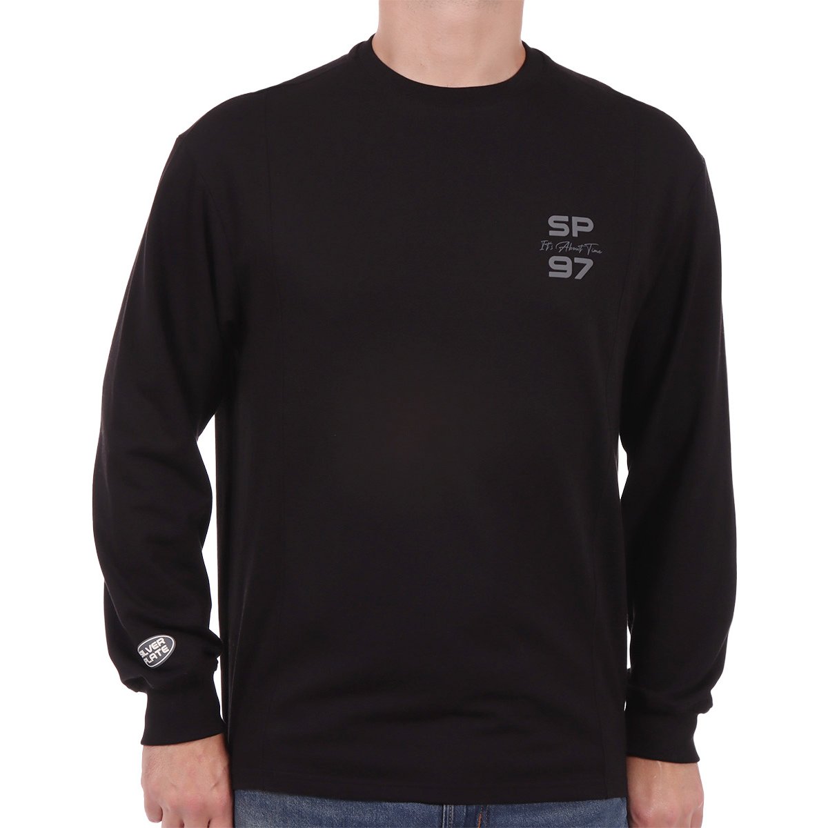 Playera Manga Larga Silver Plate para Hombre
