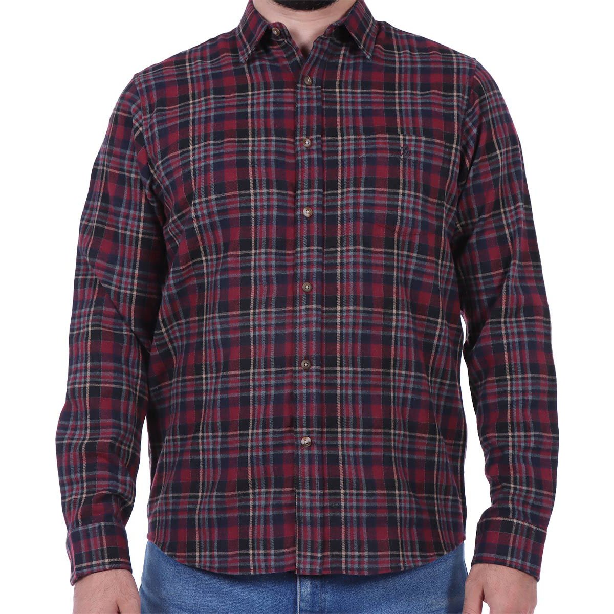 Camisa de Franela a Cuadros de Colores Logo Polo Club para Hombre