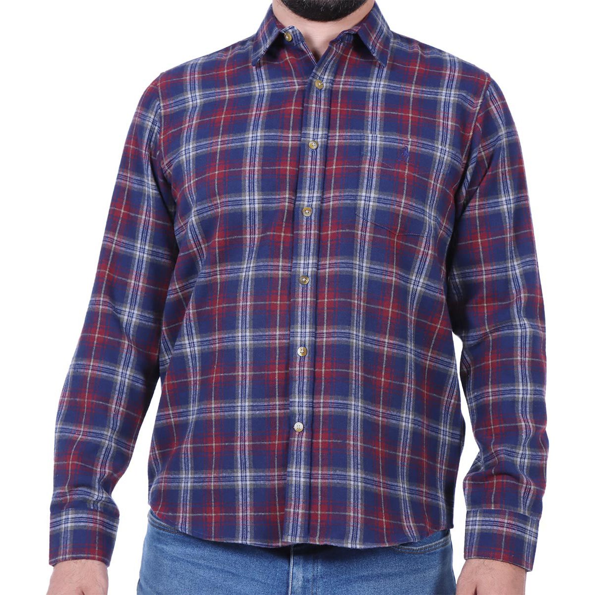 Camisa Franela a Cuadros Bicolor Logo Polo Club para Hombre
