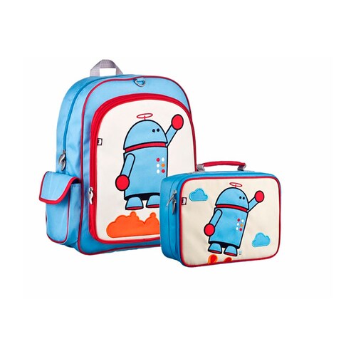 Mochila Escolar con Lonchera Beatrix Niño Escuela Maleta Robot