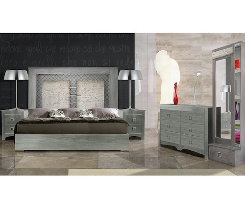 Recamara Da Vinci King Size 5 Piezas - Gris - Kessa