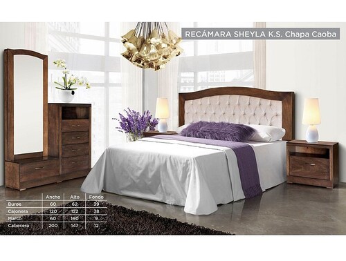 Recamara Modelo Sheyla King Size - Caoba - Kessa