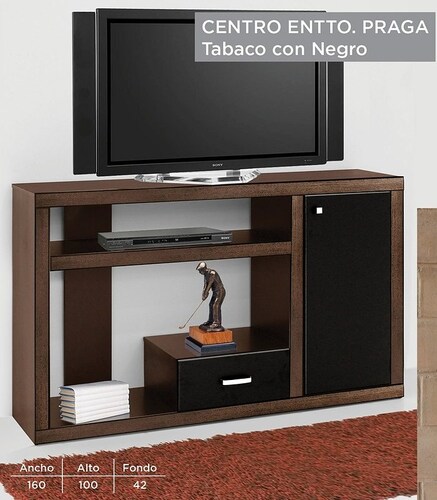 Centro De Entretenimiento Praga - Tabaco / Negro - Kessa.