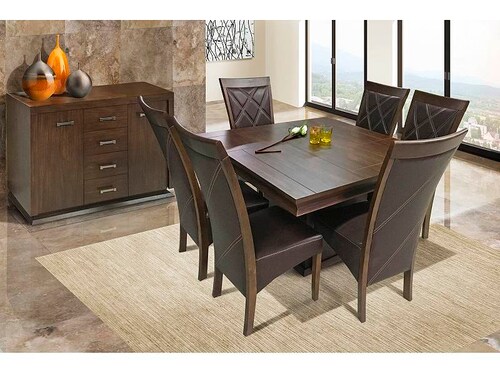 Comedor Tapachula 6 Sillas - Tabaco - Kessa.