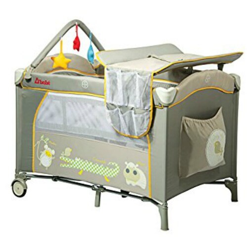 Corral Cuna con 2 niveles seguro sistema de sujecion DREAMS D`BEBE Beige Nuevo