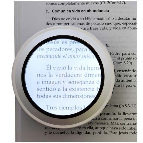 Lupa de 3x y 5x, con zoom 5x y 7x, de 9.2 cm de diámetro, con luz LED