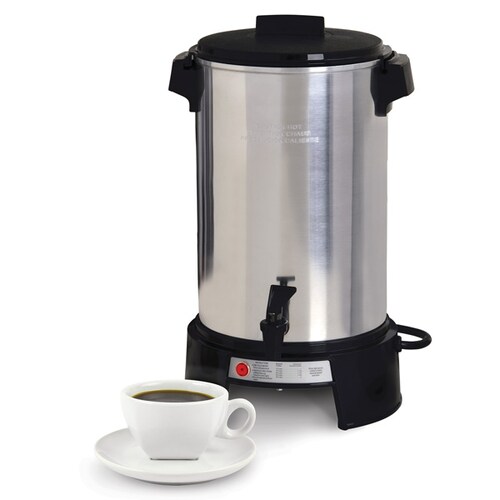 Cafetera Percoladora 36 Tazas de Grado Comercial en Aluminio Pulido West Bend 43536.