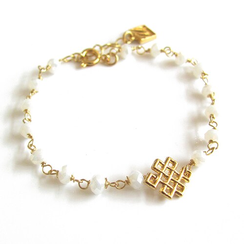 Pulsera Nudo del Amor con Cristales Blancos 