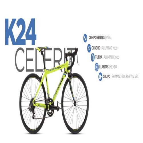 Bicicleta Alubike Celerit Amarillo Verde Neón R24 