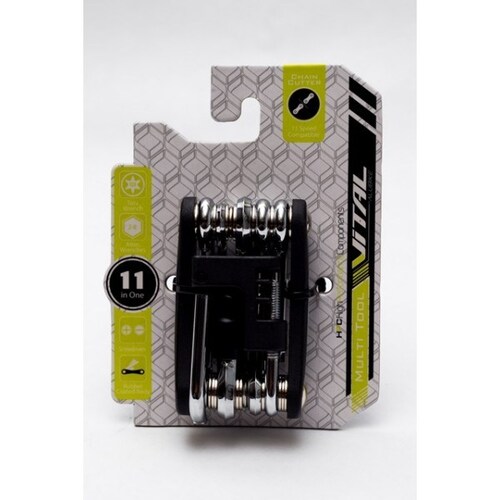 Multi Herramientas 11 en 1 Vital 404116 con corta cadena negro/cromo 