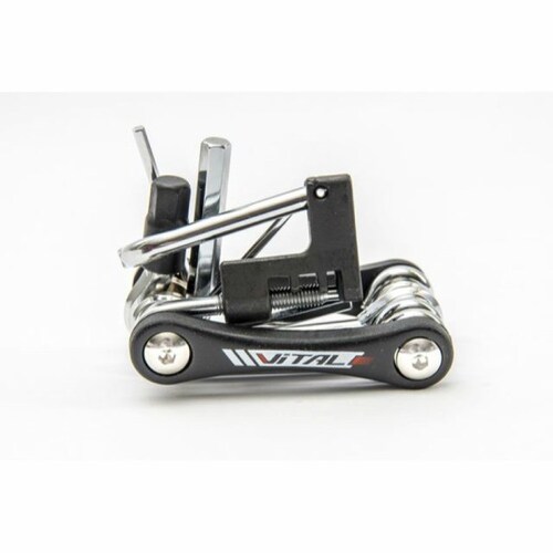 Multi Herramientas 11 en 1 Vital 404116 con corta cadena negro/cromo 